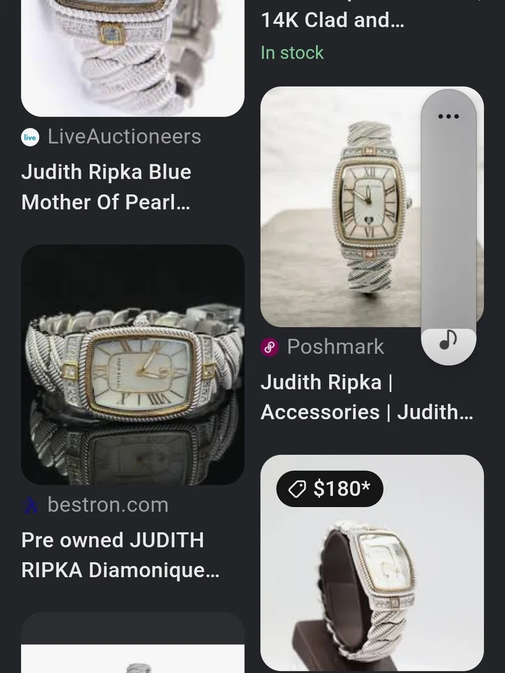 Judith Ripka Two-Tone Rope-Trim Mother-of-Pearl Dial Watch - Picture 2 of 7